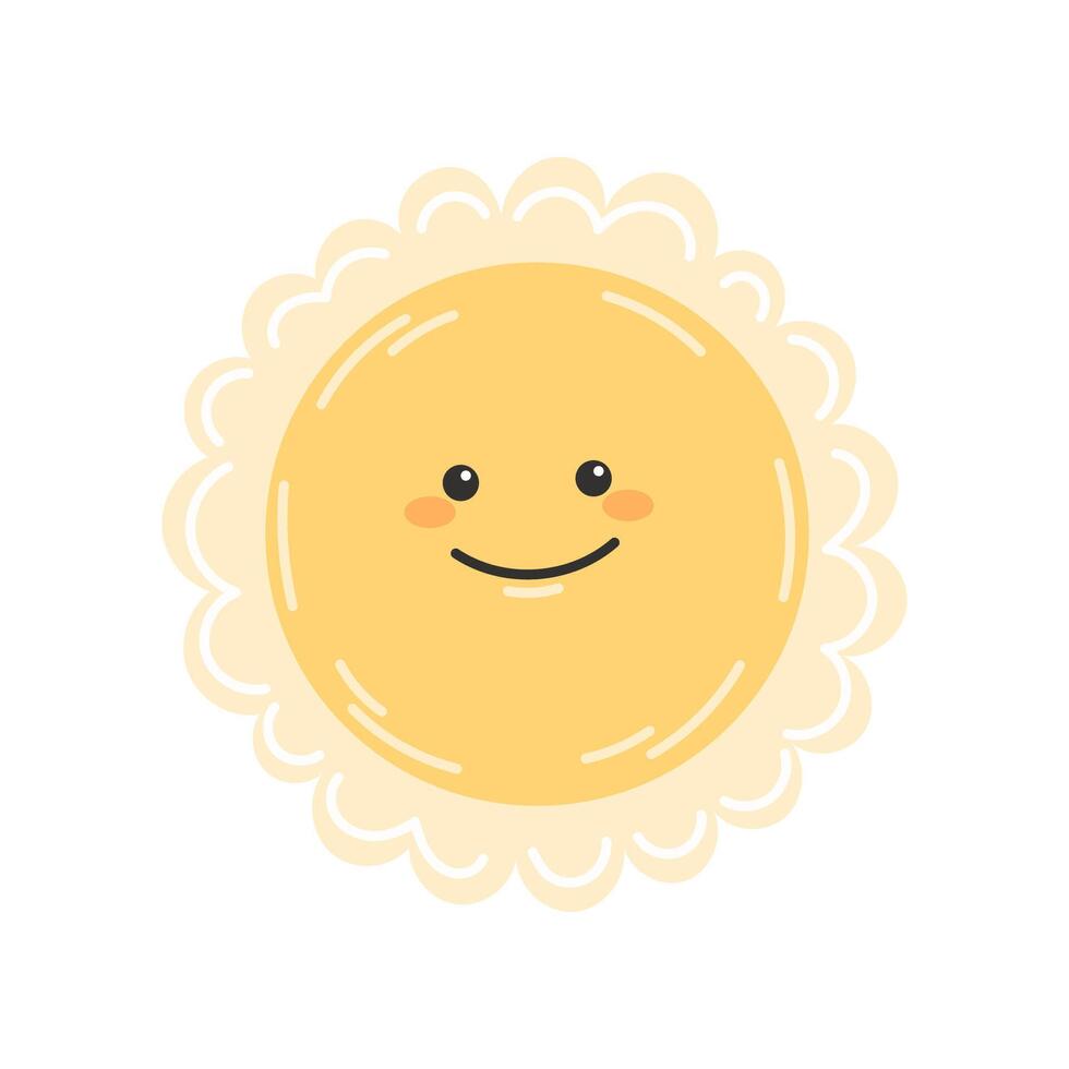 Bright Cartoon Sun with Smile vector
