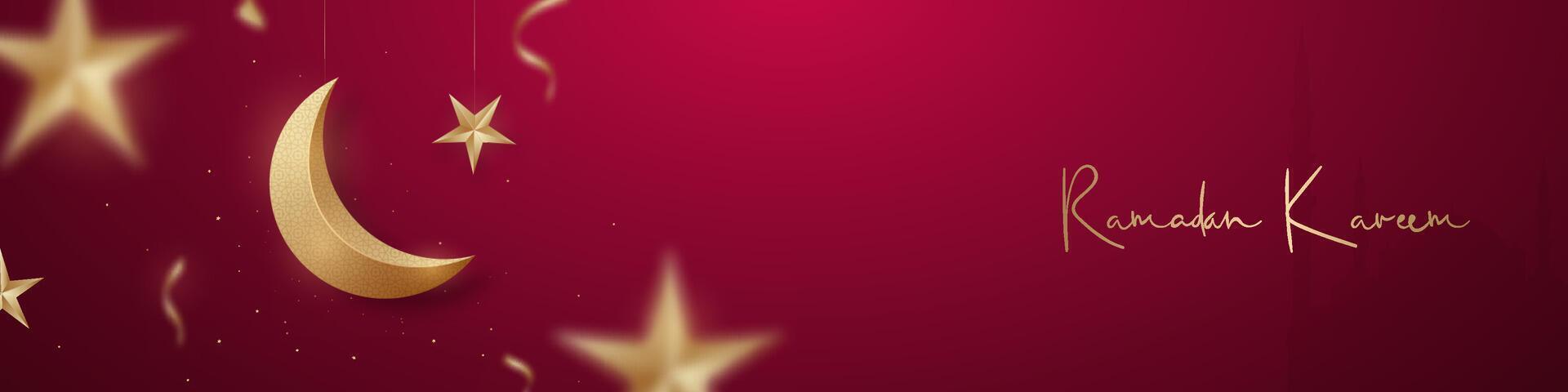 Ramadan Kareem long banner. vector