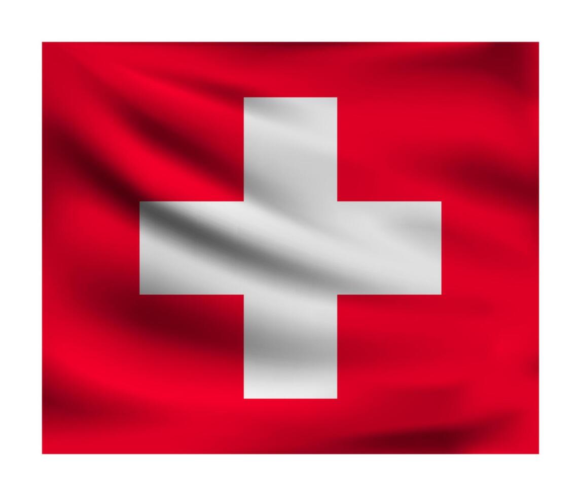 Realistic National flag of Switzerland. vector