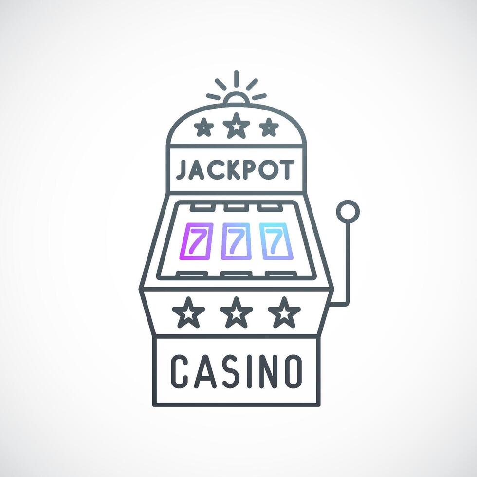 Linear Slot machine icon. vector