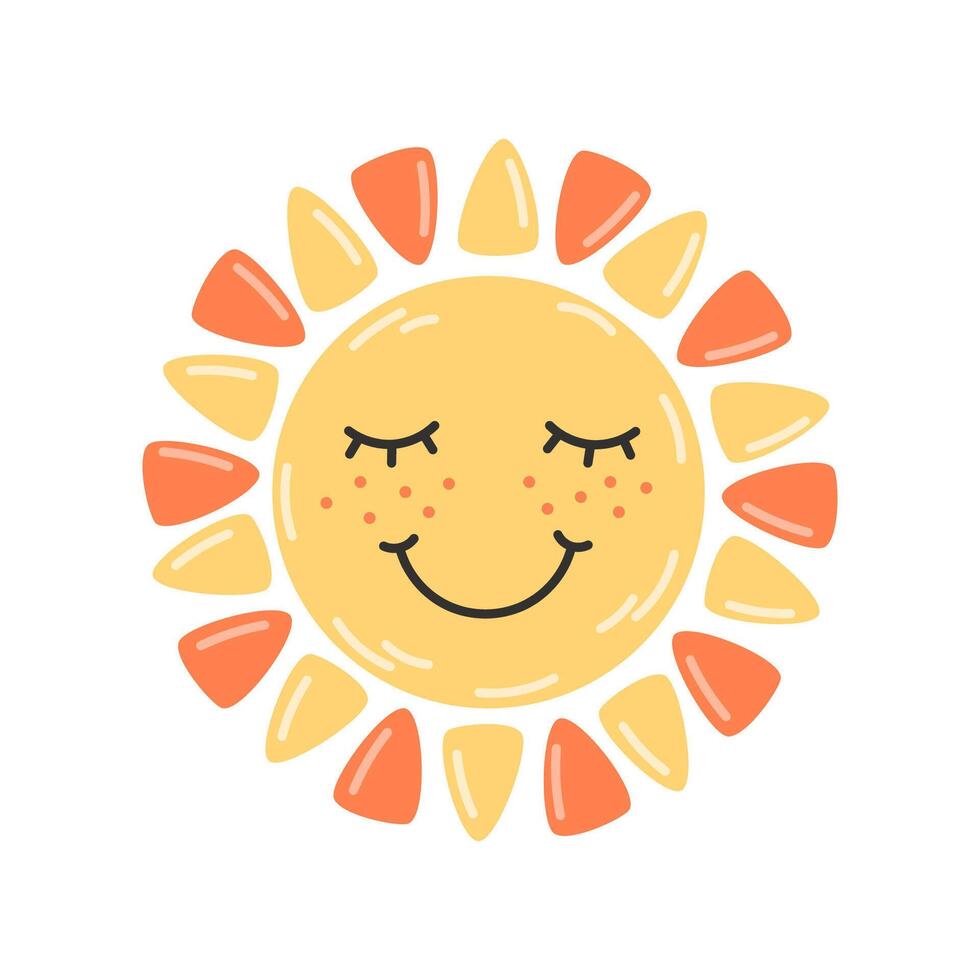 Happy Yellow Cartoon Sun for Kids vector