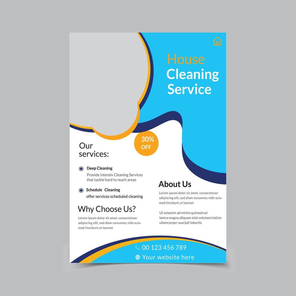 Disinfecting and Cleaning Services Flyer, House cleaning service poster flyer, vector