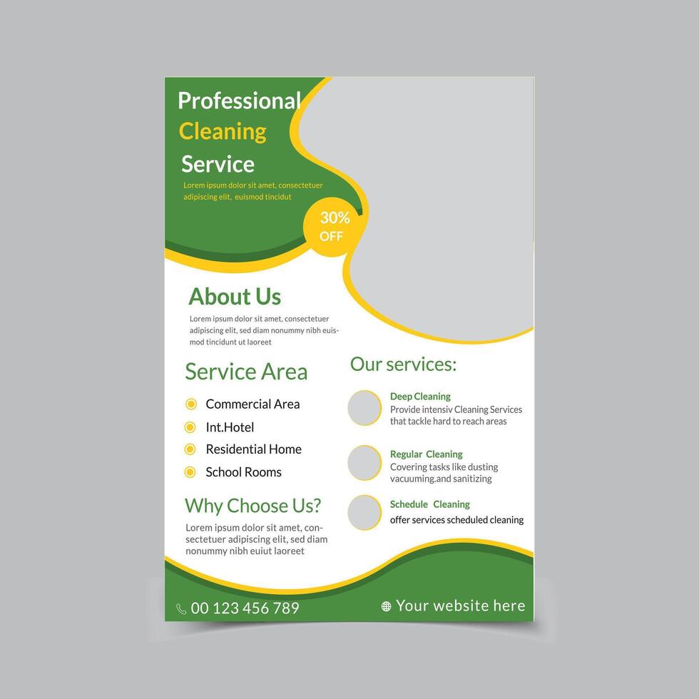 Cleaning Service A4 Flyer Template Design. House cleaning service poster flyer template, Poster brochure design, Flyer, leaflet design. vector