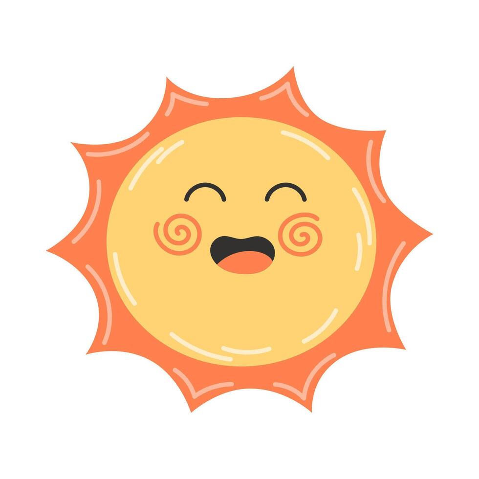 Bright Cartoon Sun with a Happy Face vector