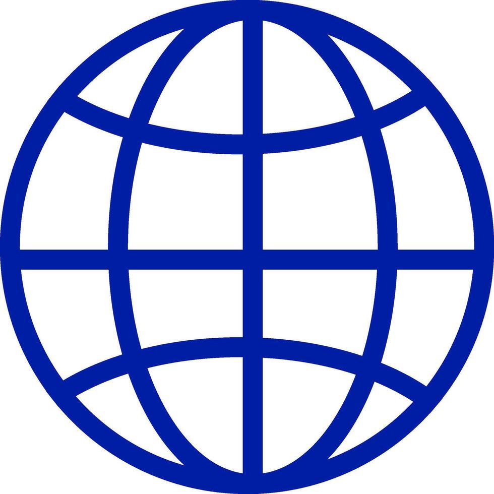 blue line of Globe world map icon vector