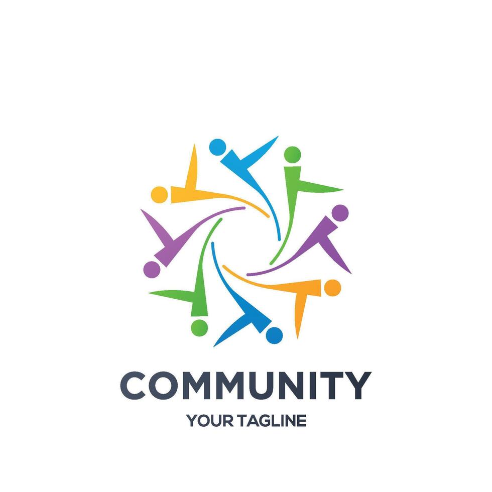 Abstract people community logo Design.creative Logo Design vector