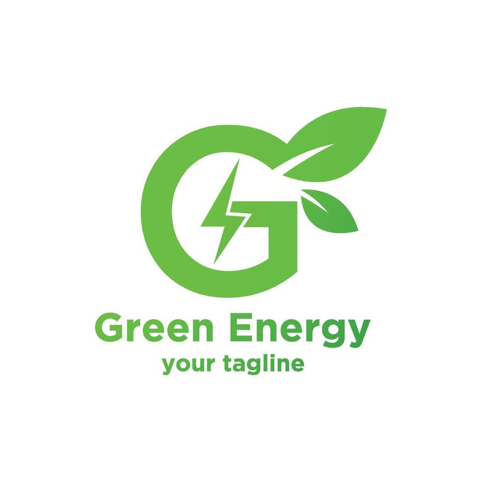Green Energy Letter G logo design.Nature Green color isolated on White Background vector