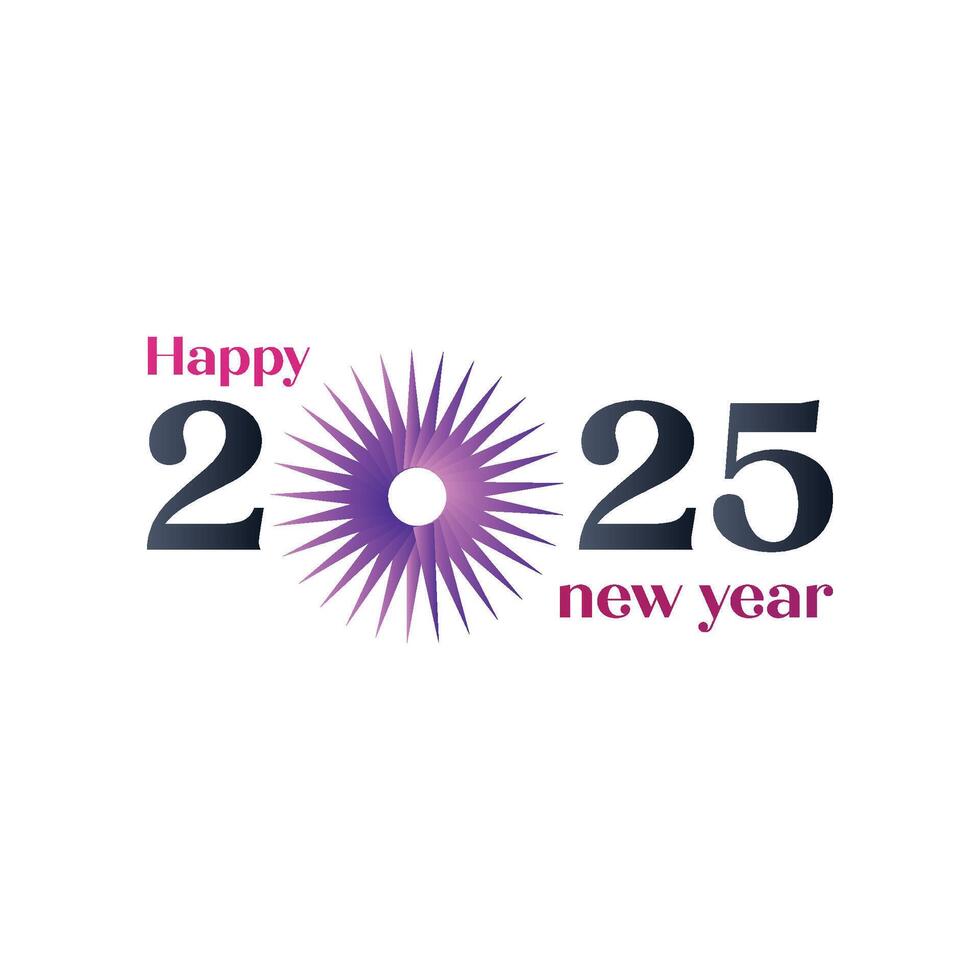 Happy New Year Celebration 2025.Lettering text Happy New Year vector