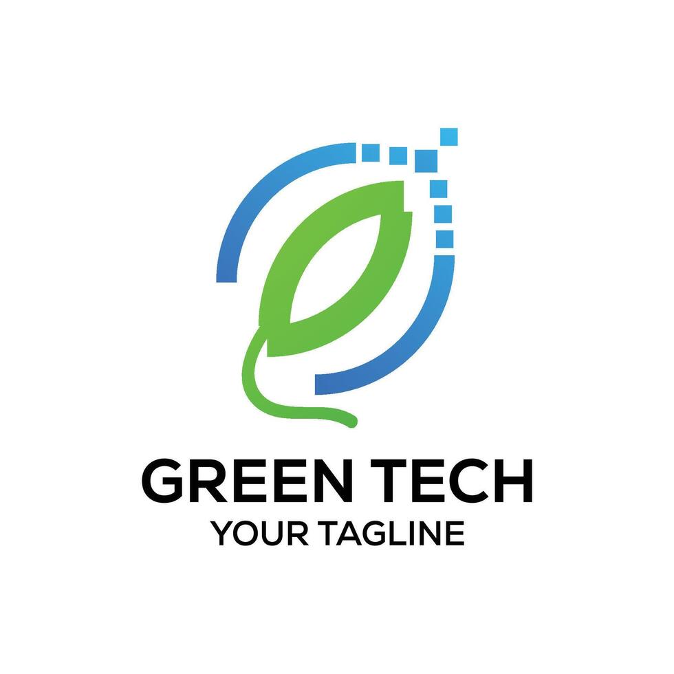 Green Tech technology logo Design vector