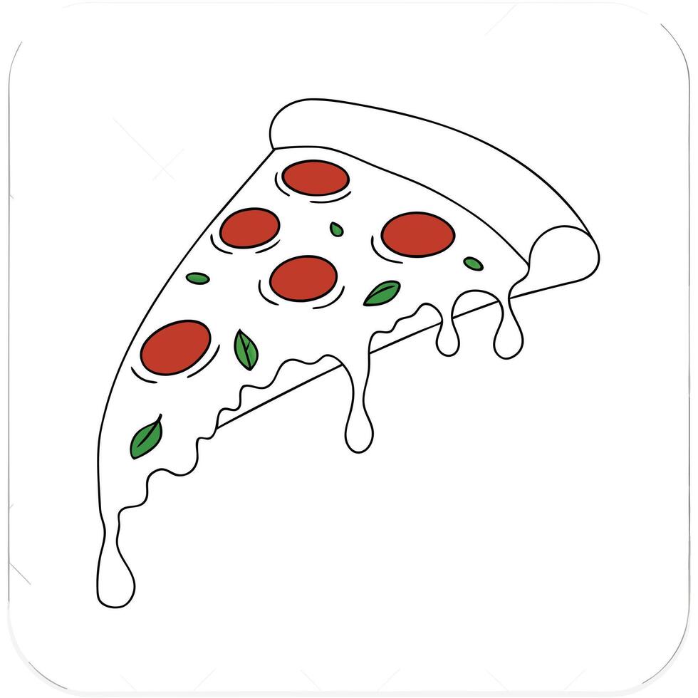 Delicious Pepperoni Pizza Slice in a Vibrant and Tasty Design vector