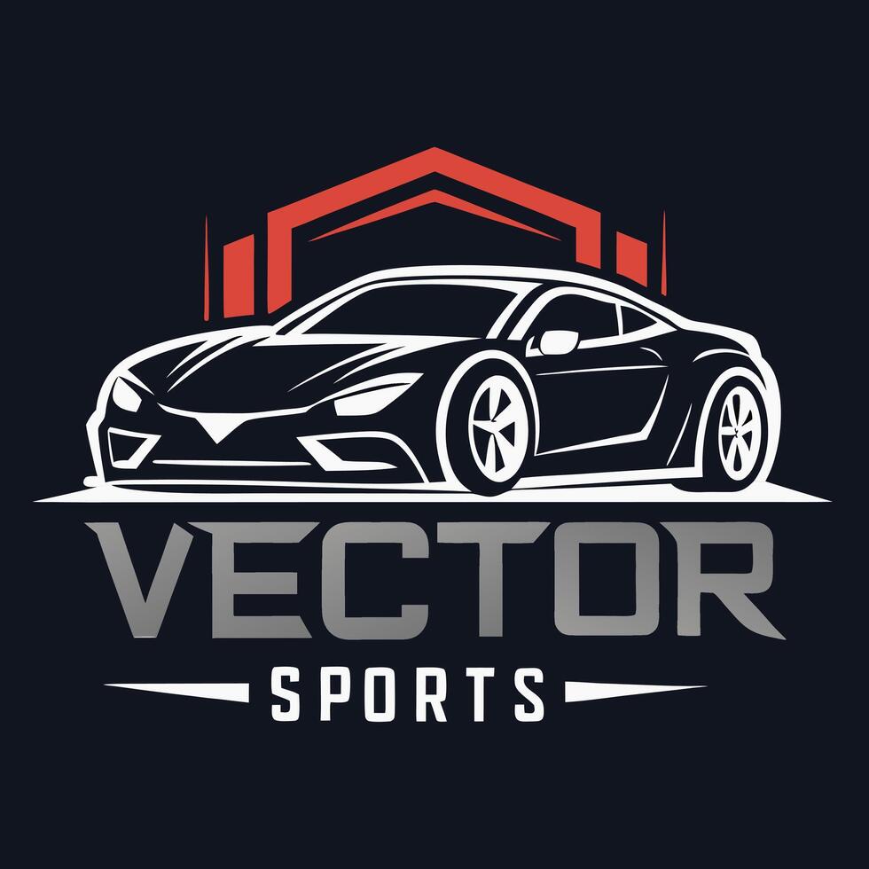Minimalist Luxury Sports Car Silhouette Design vector