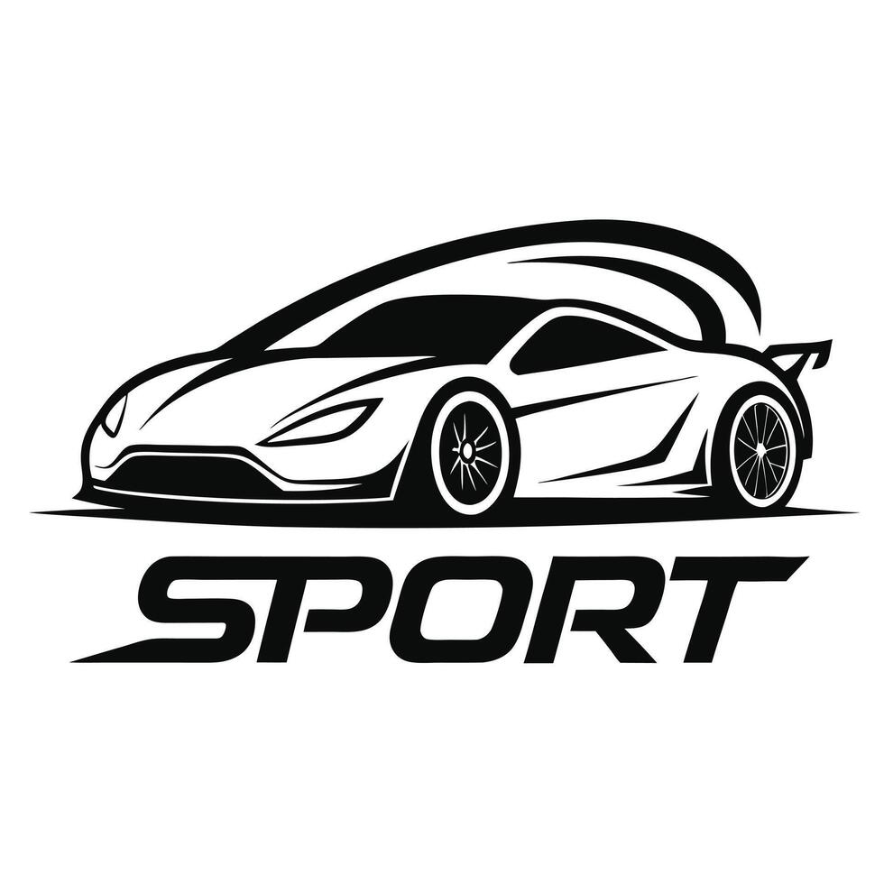 Luxury Sports Car Silhouette Illustration vector