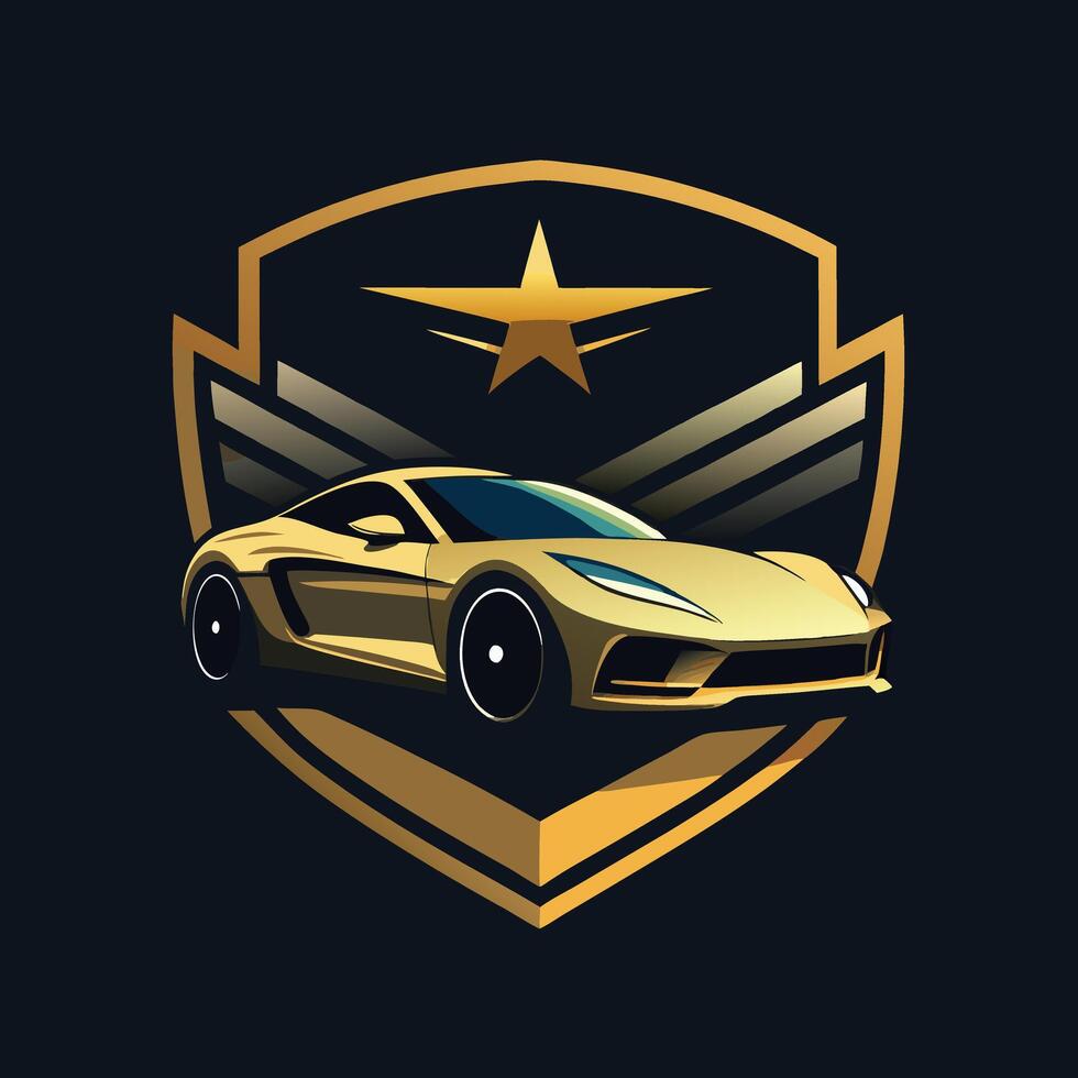 Stylized Sports Car Icon Logo with Dynamic and Modern Design vector
