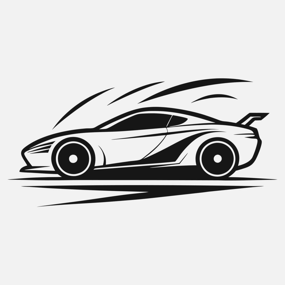 Stylized Sports Car Illustration with Sleek Lines and Motion vector