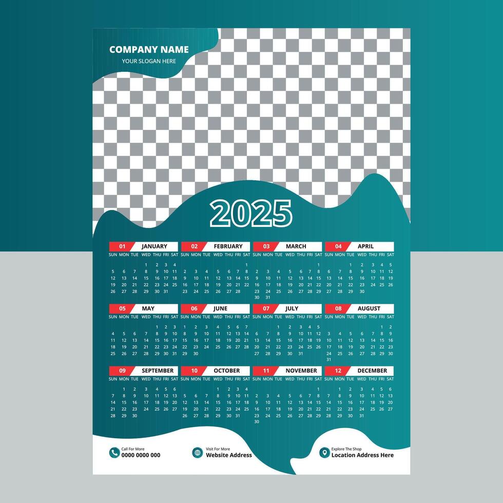 Modern Calendar Template Design vector