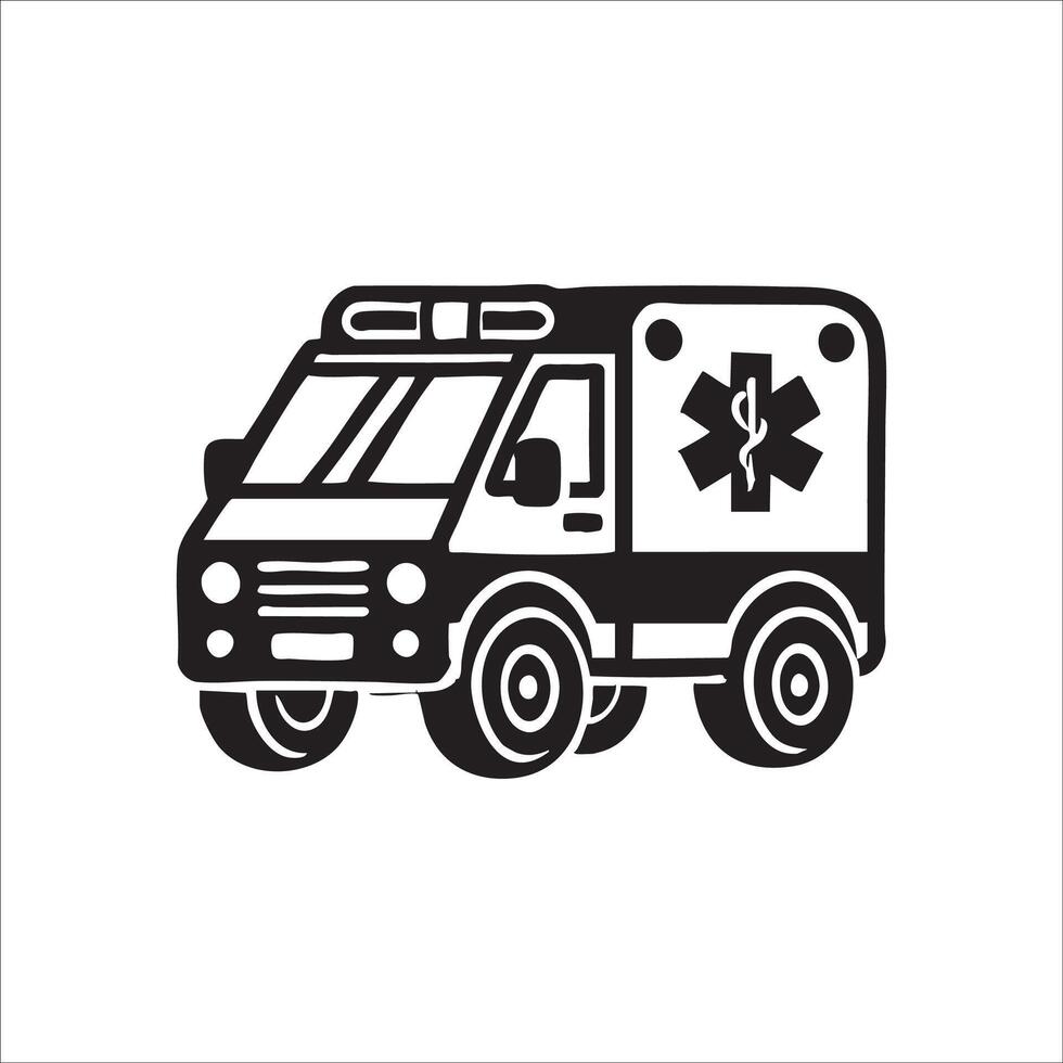 An ambulance icon on a white background vector