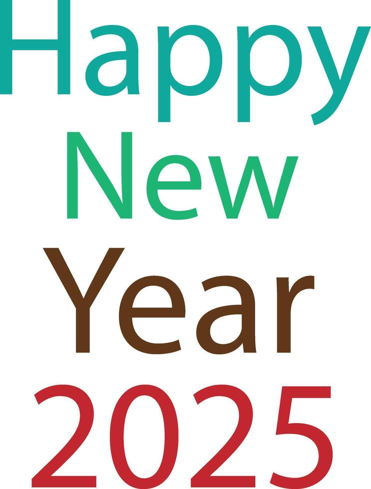 Happy New Year 2025 Text style vector
