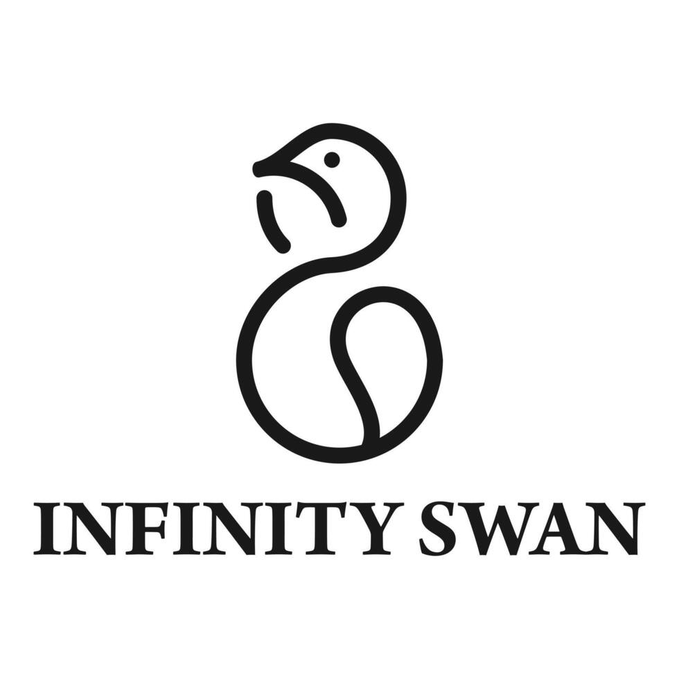 infinity swan flat minimalist logo design vector