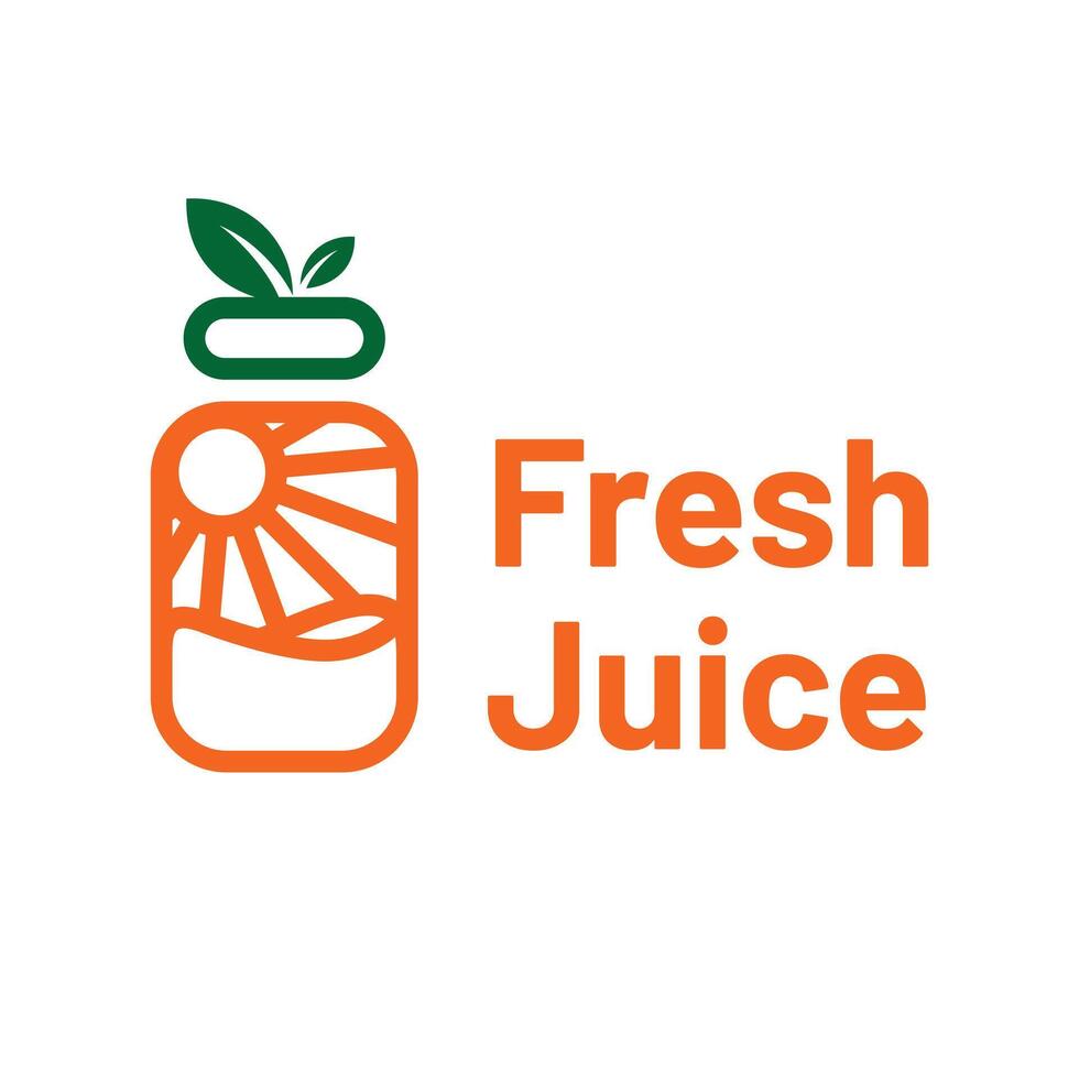 fresh juice flat minimalist logo design vector