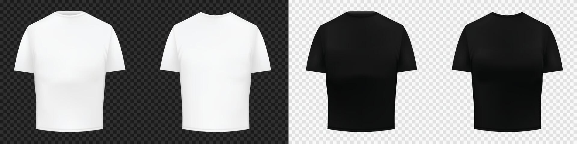 Black and white tshirt mockup vector
