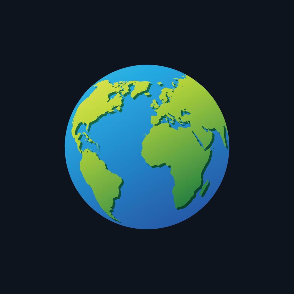Round planet earth with continents vector