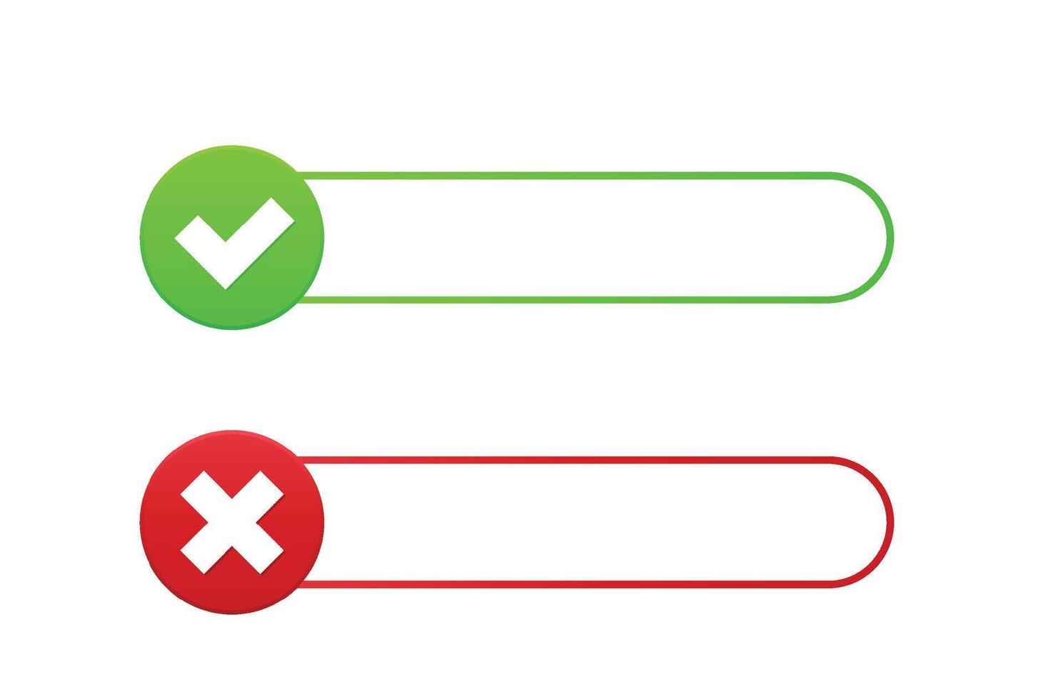 Switch with green checkmark and red cross vector