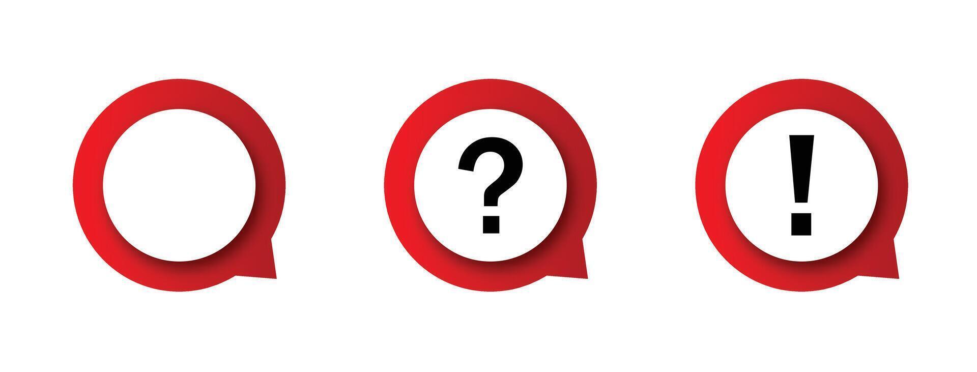 Question exclamation bubble icon. faq information sign vector