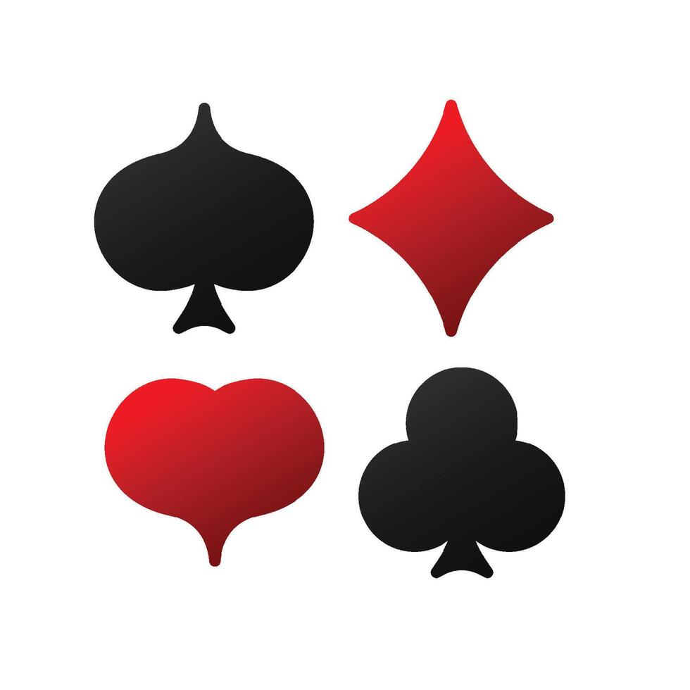 Black and red card suits vector