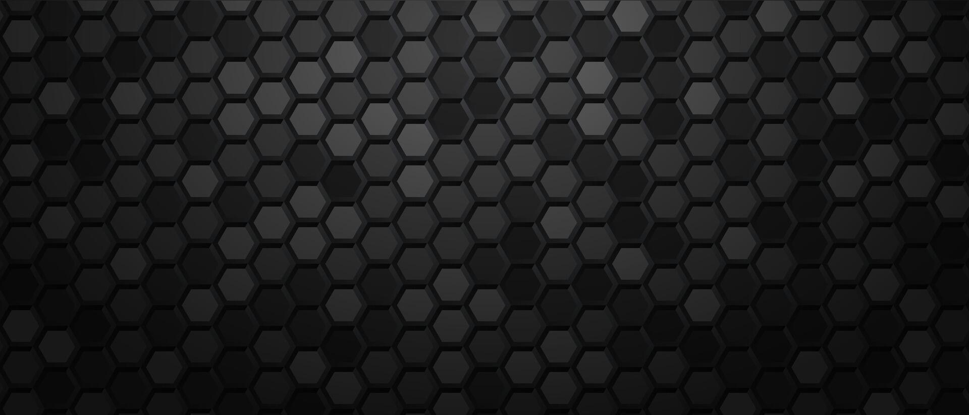 Dark background honeycomb carbon metal vector