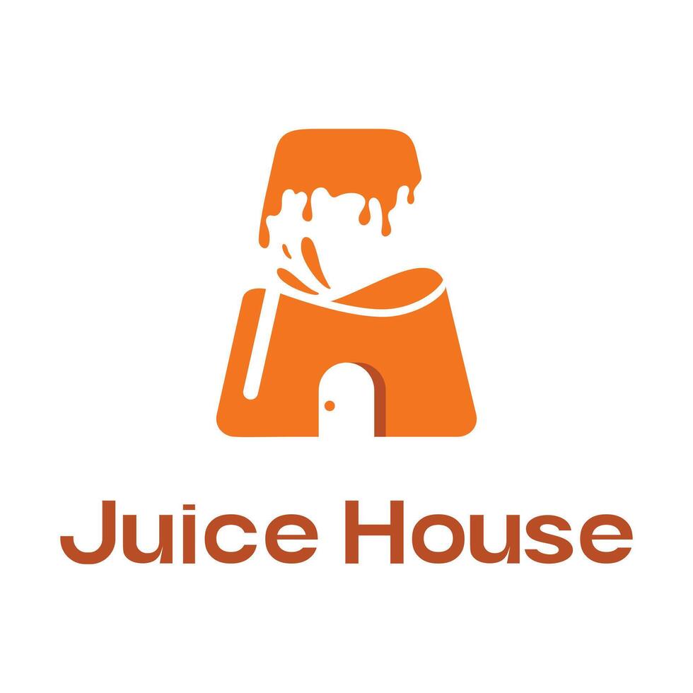 juice house flat minimalist logo design vector