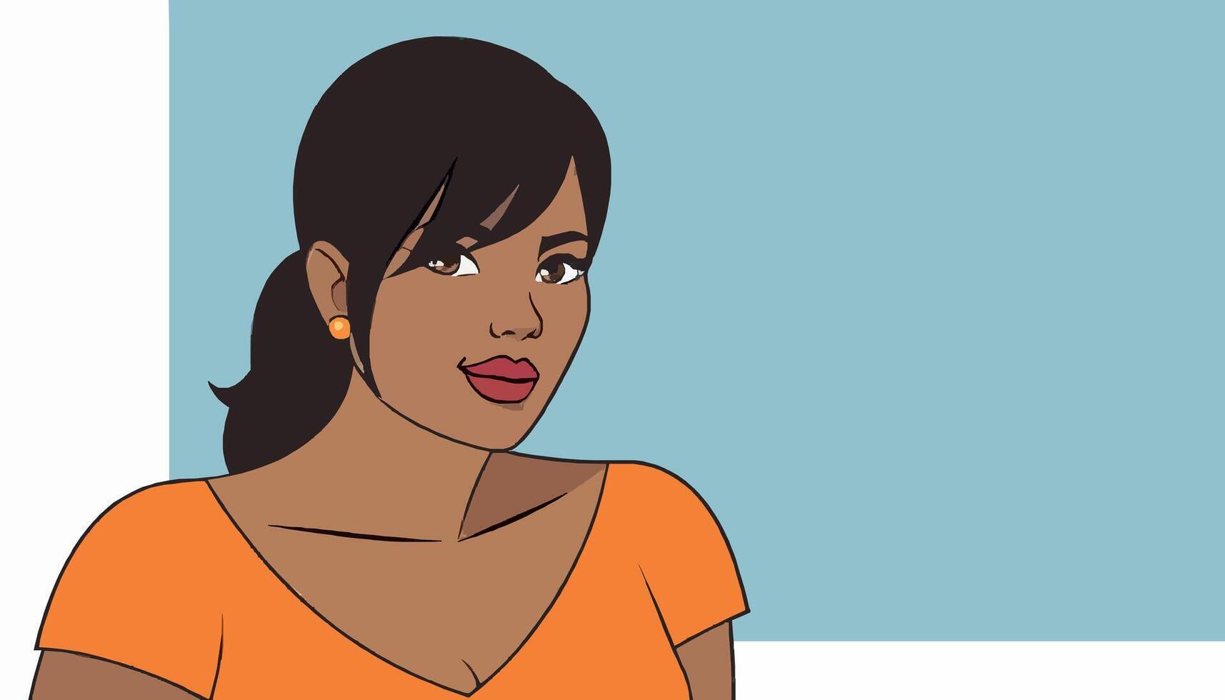 Stylish Portrait of a Confident Woman in Modern Illustration vector
