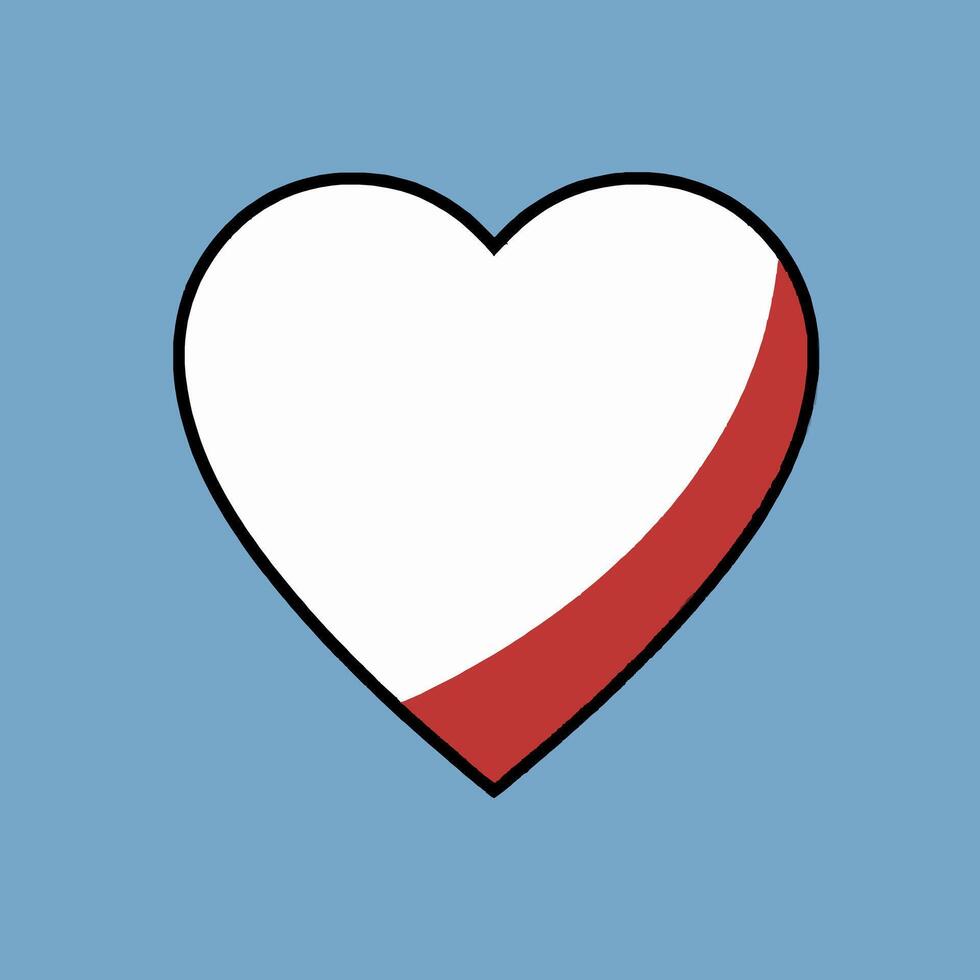 Stylized Heart Graphic with Red and White Design on Blue Background vector