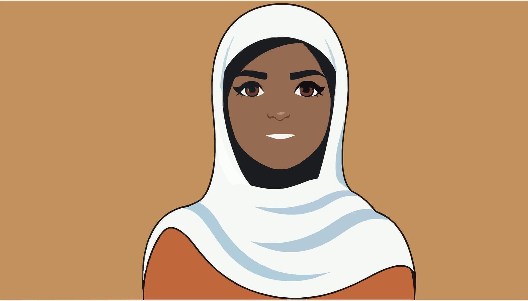 Confident Woman in a Headscarf vector