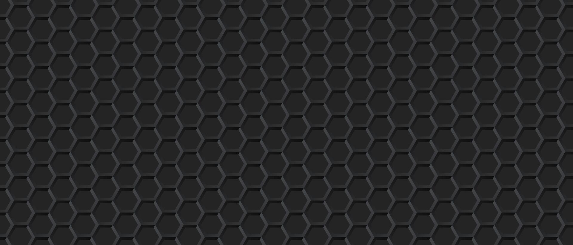 Dark background honeycomb carbon metal vector