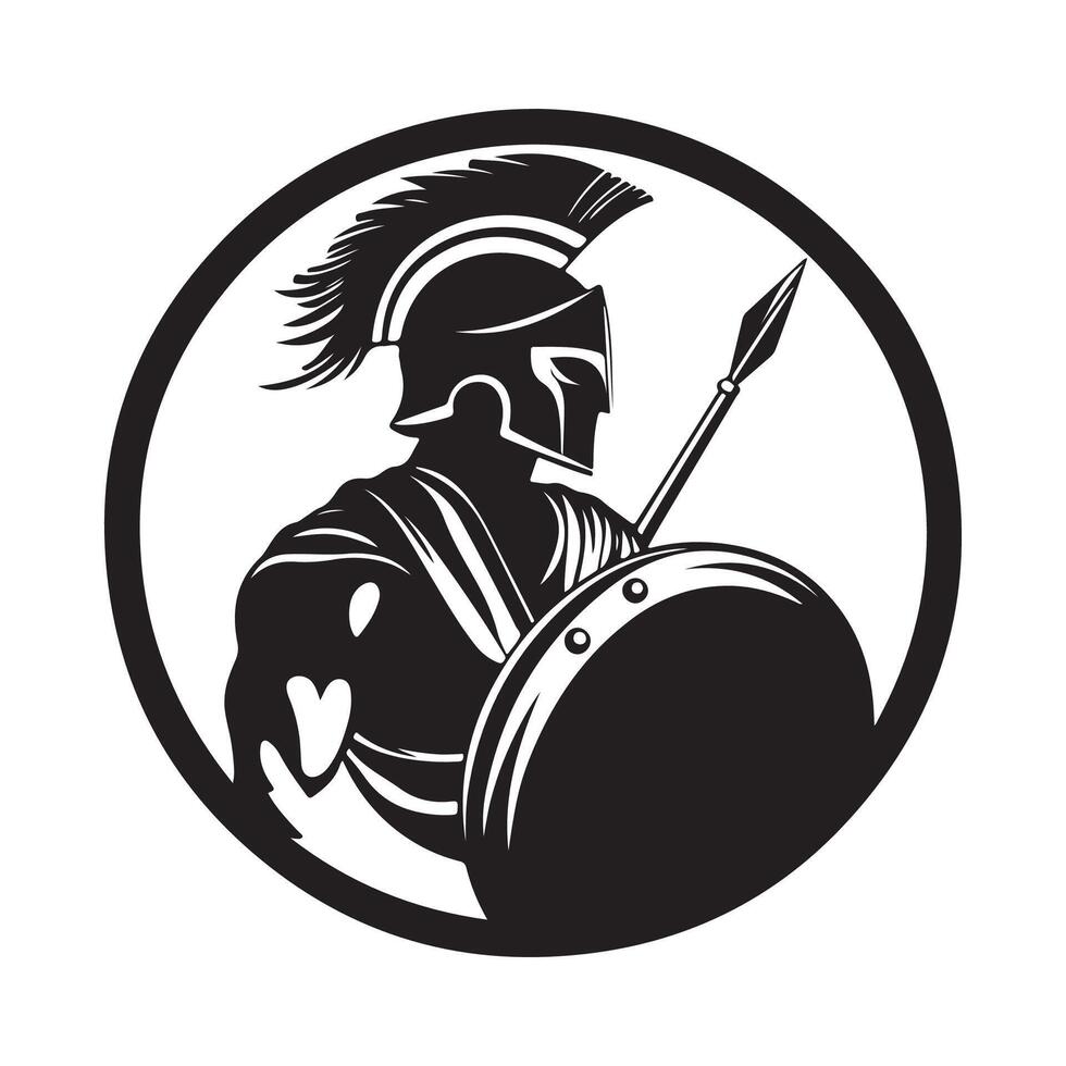 Roman Empire warrior Logo design Image isolated on white background vector