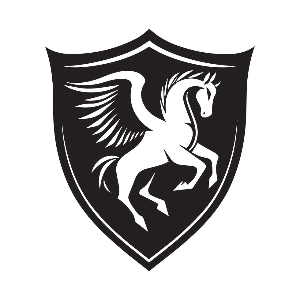 Flying Pegasus Logo design image. Pegasus Logo Stock Illustrations isolated on white background. vector