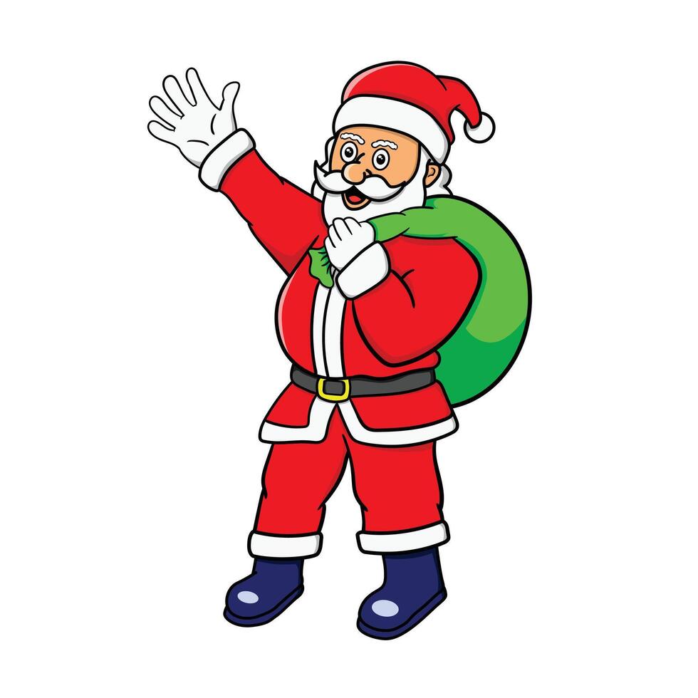 Christmas happy Santa Claus cartoon character vector