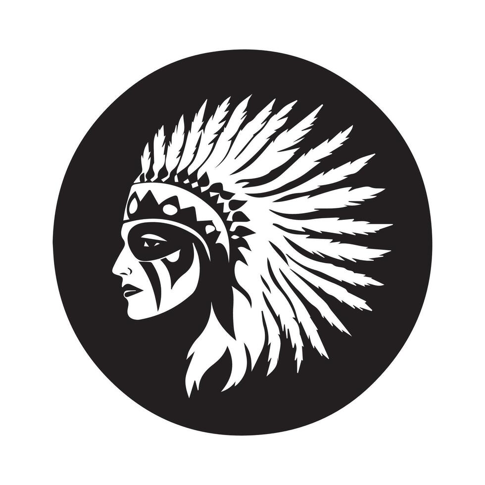 Beautiful Native Aboriginal Emblem Logo Design image vector