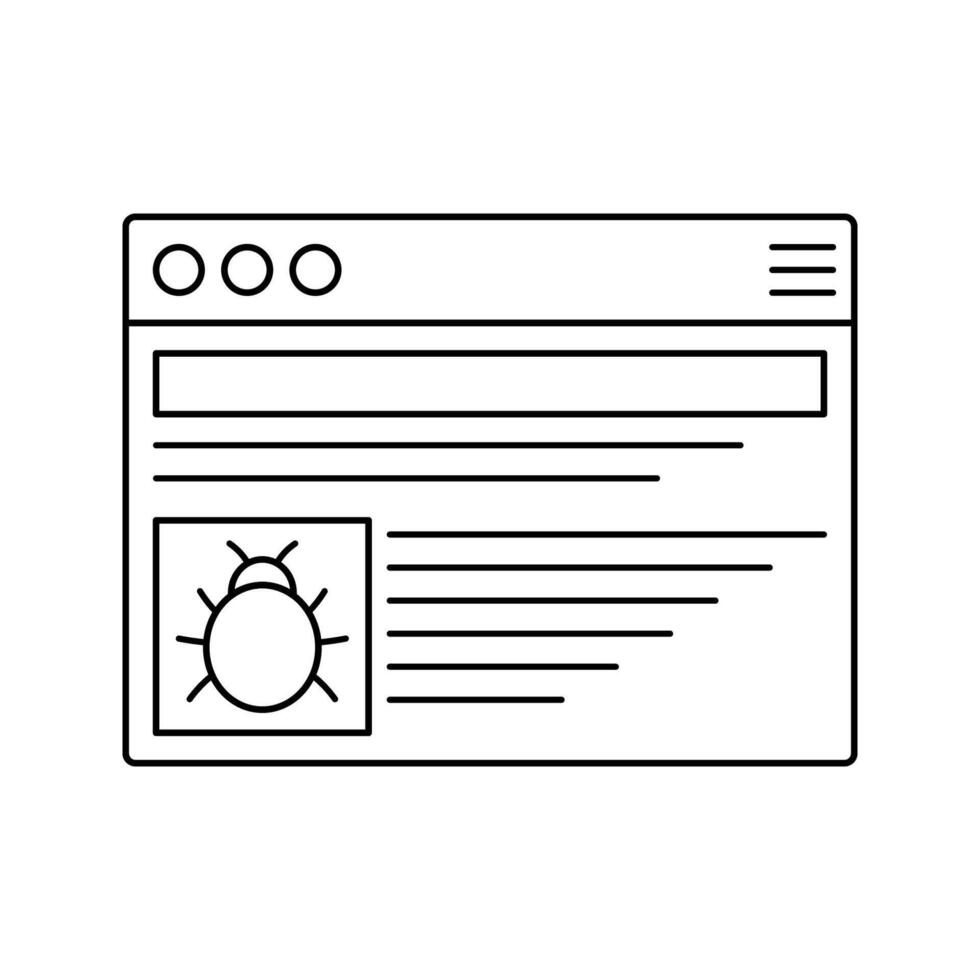 Bug Identification Outline Icon with black color palette in outline style. perfect for designs with a theme of cyber security and internet and device protection software vector