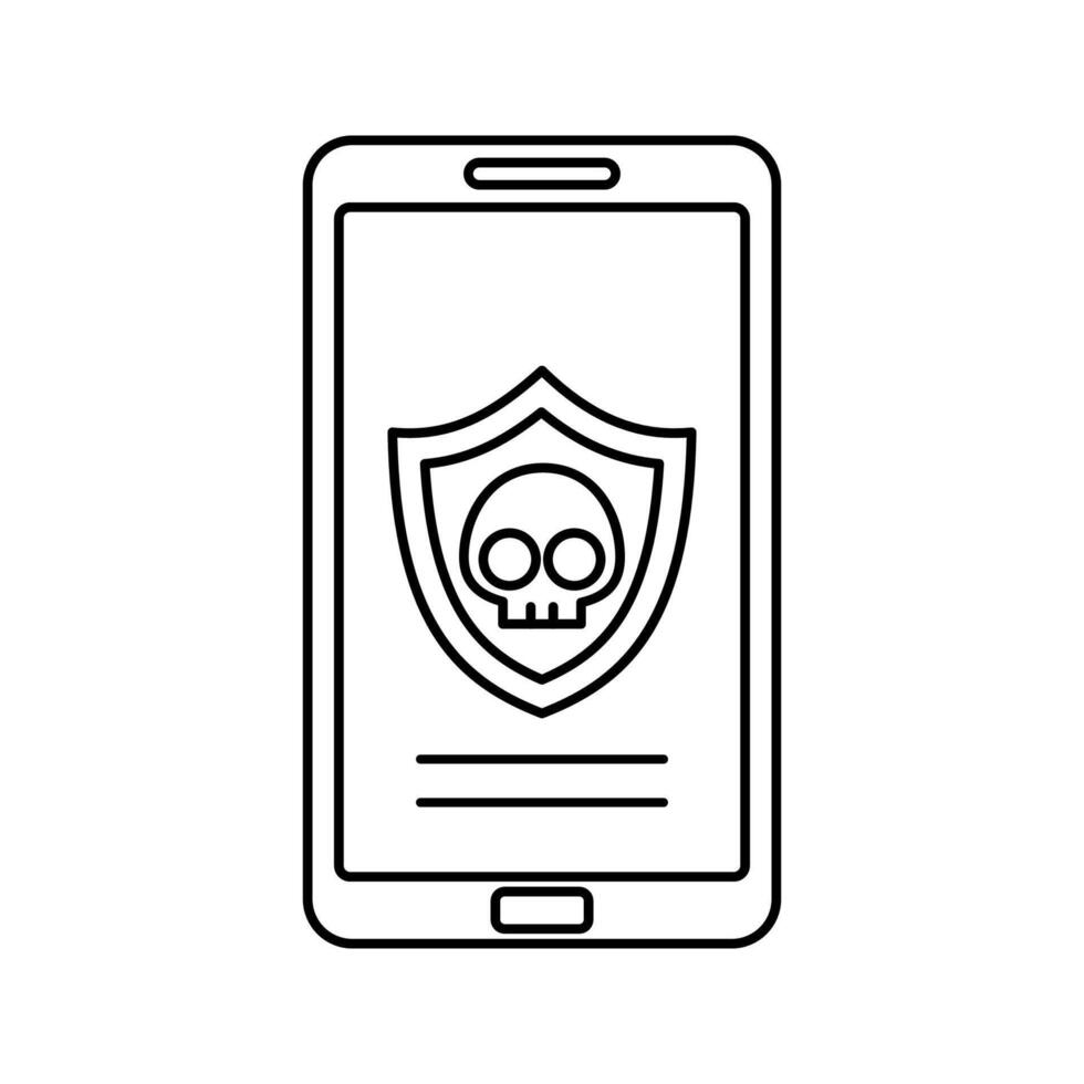 Malware Alert Outline Icon with black color palette in outline style. perfect for designs with a theme of cyber security and internet and device protection software vector