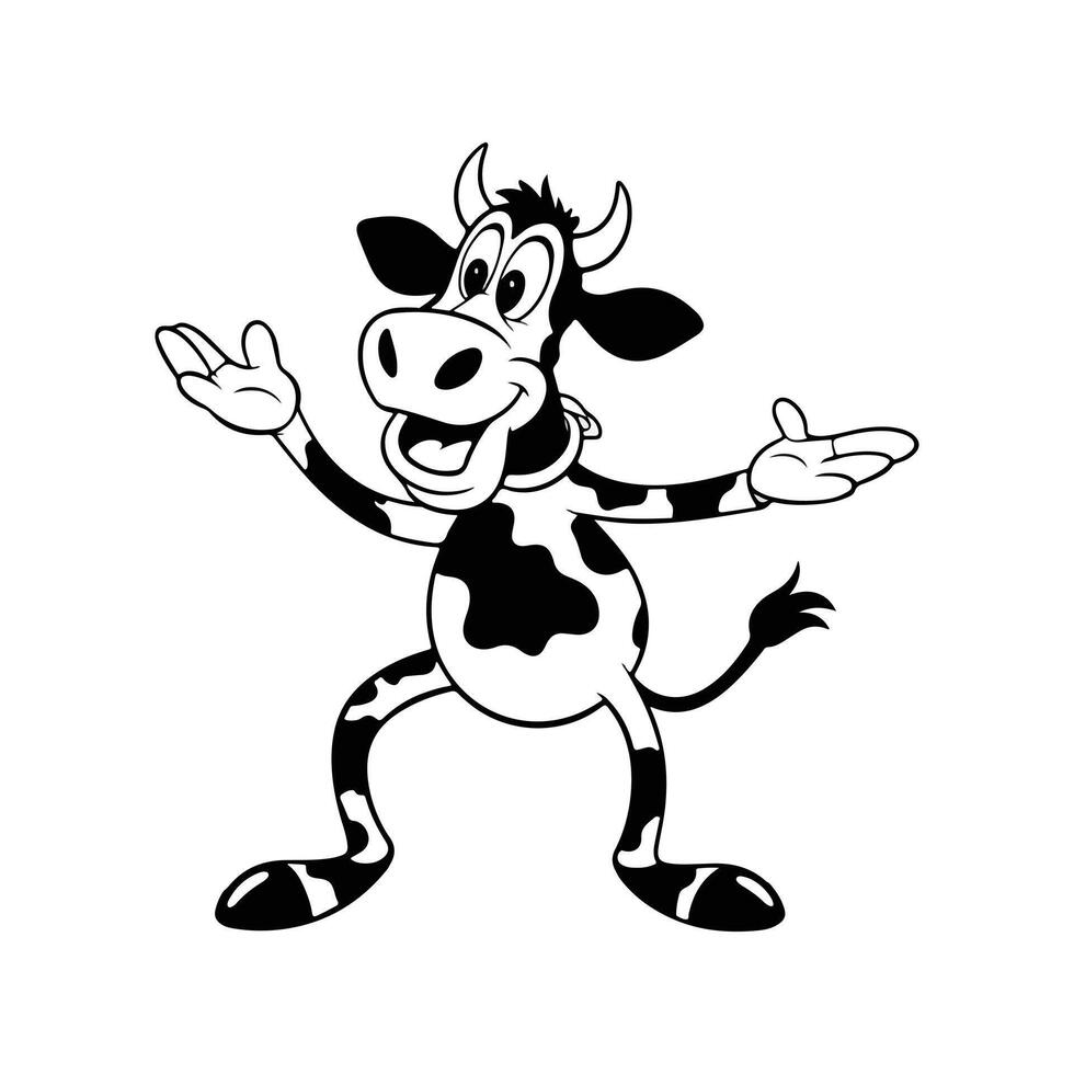 A Funny Cartoon of A Cow vector
