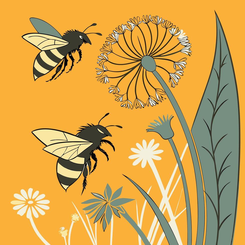 boho bee Bee Honey vector