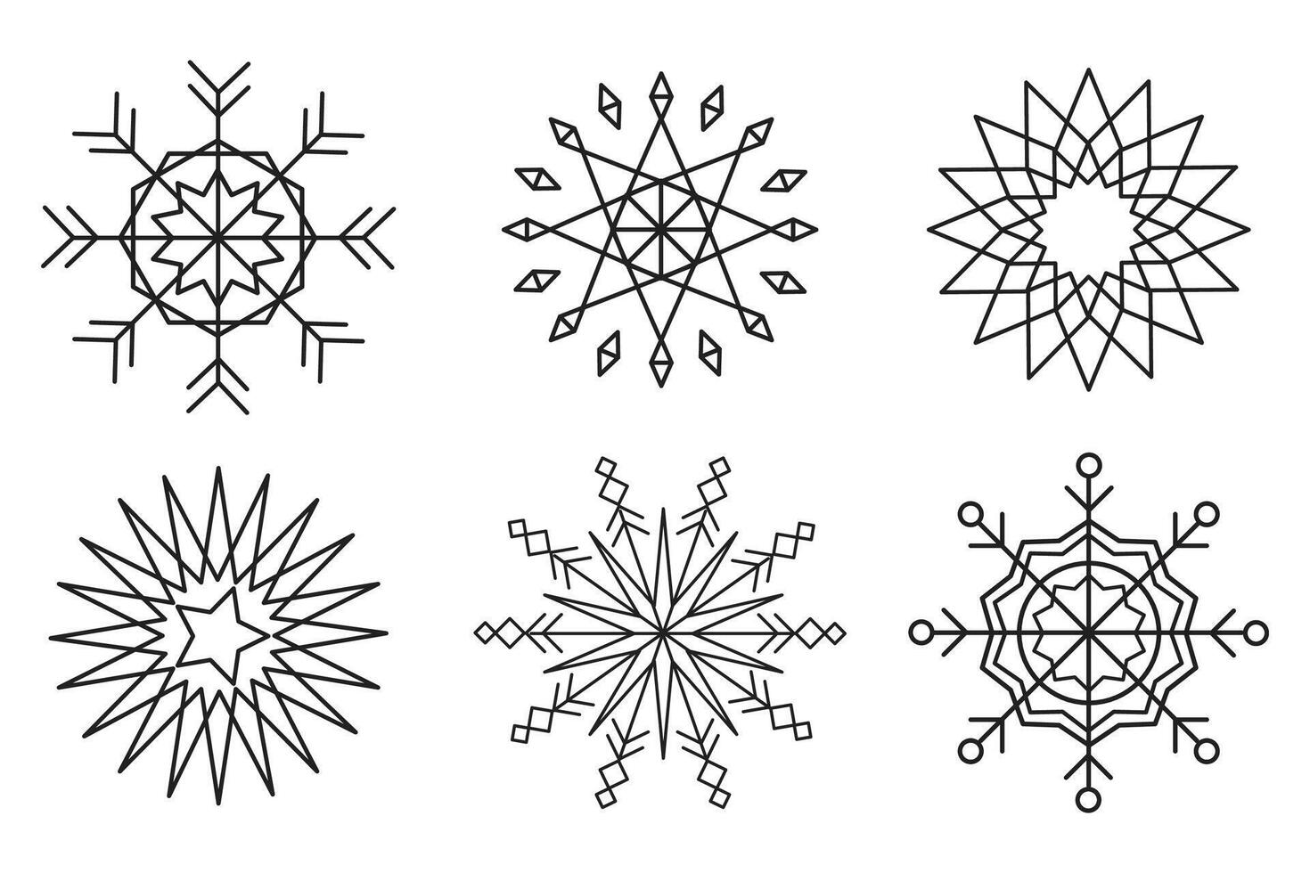 Various snowflake line with different shapes for winter, season, celebration, illustration and element vector