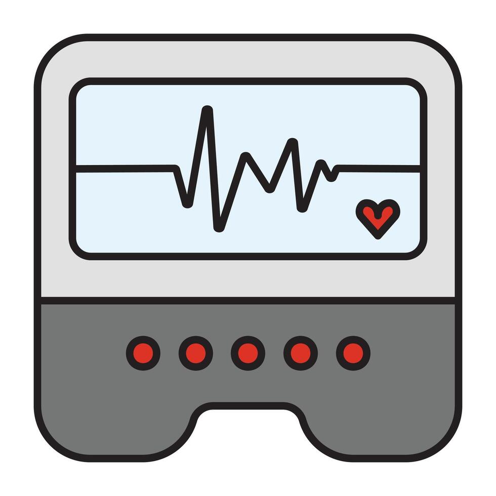 An icon of a monitor with a heartbeat vector