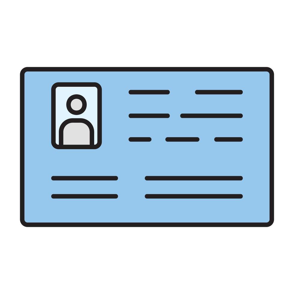 A blue id card with a person's face on it vector