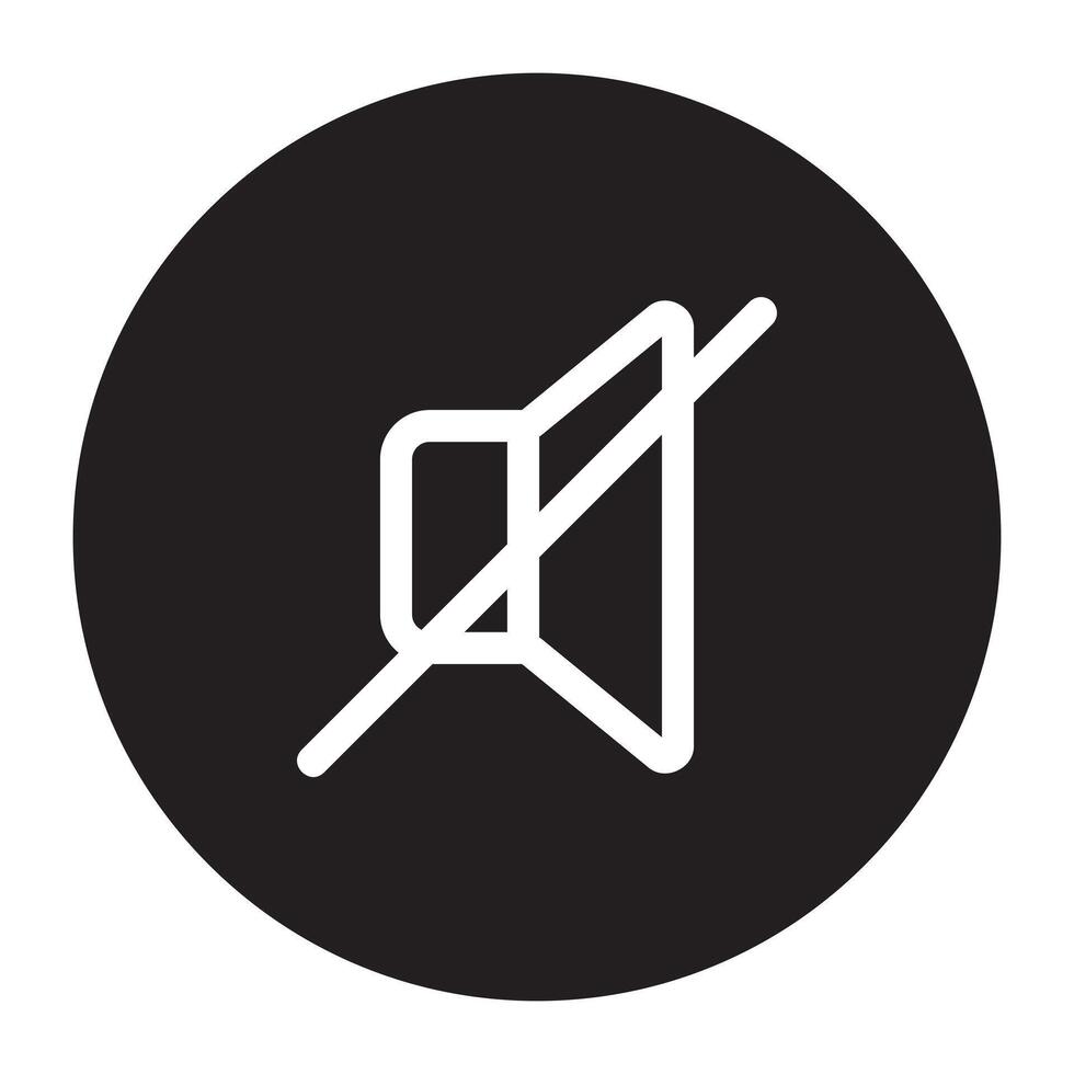 No sound icon illustration on black circle vector