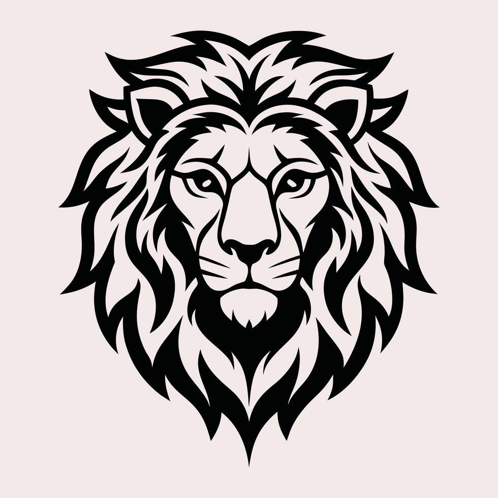 Bold and Fierce black and white Lion Design vector