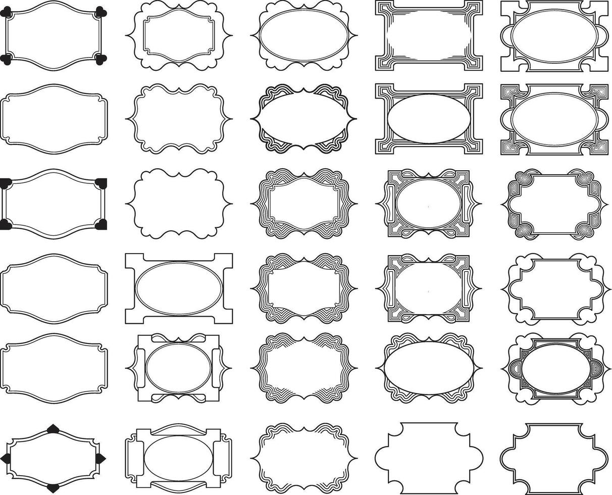 Vintage Frames Set Isolated.Decorative. vector