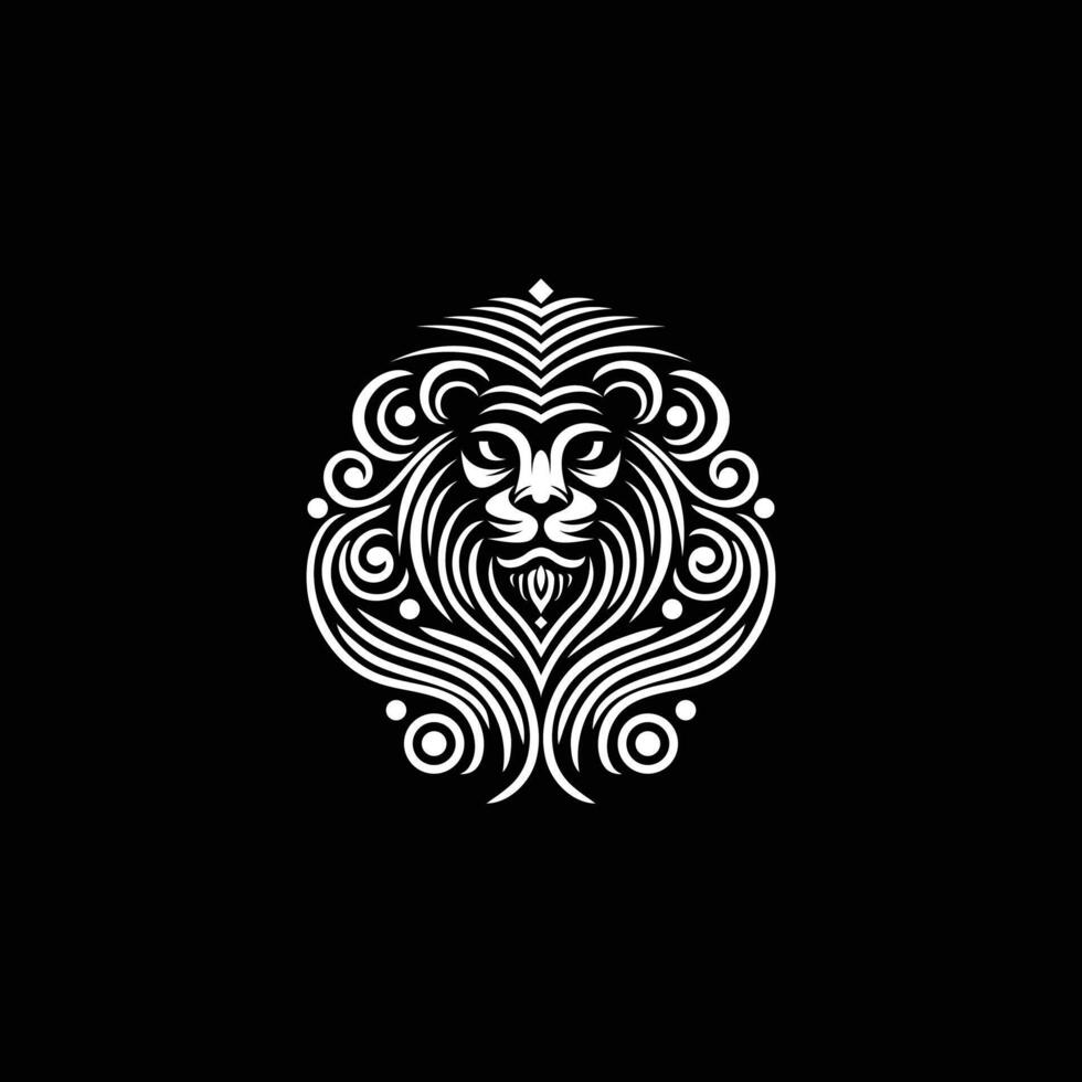 A Brave Iconic Logo Of A Lion vector