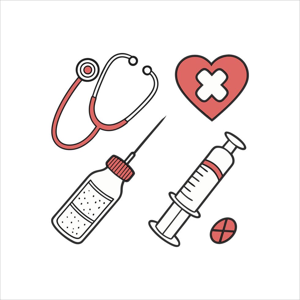 Minimal Medical Silhouette Collection vector
